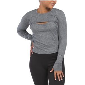 NWT- JASON WU Peaches Poly 2 pc Shrug & Tank Charcoal Heather Grey